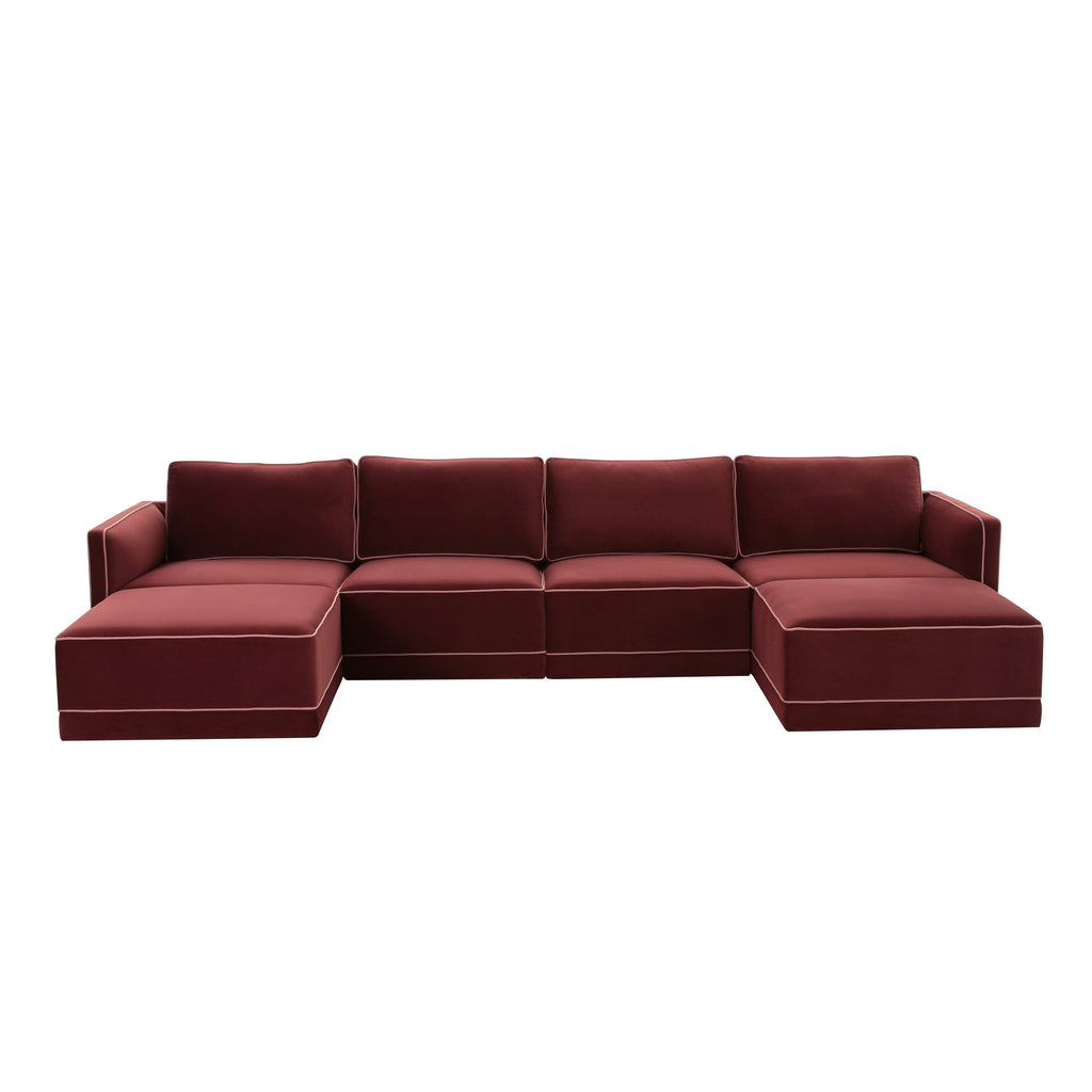 Willow 6-Piece Performance Velvet Modular U Sectional
