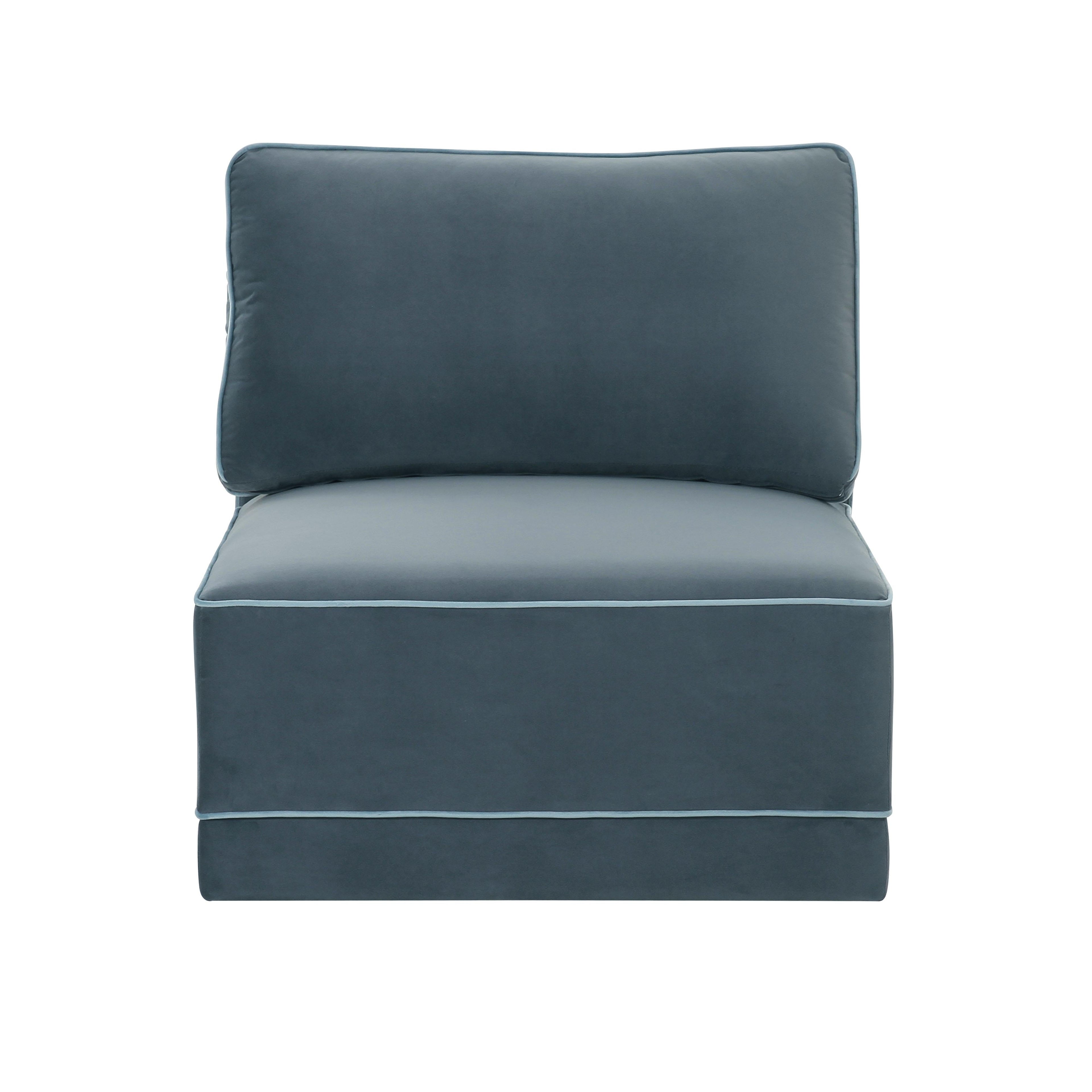 Willow Performance Velvet Modular Armless Chair