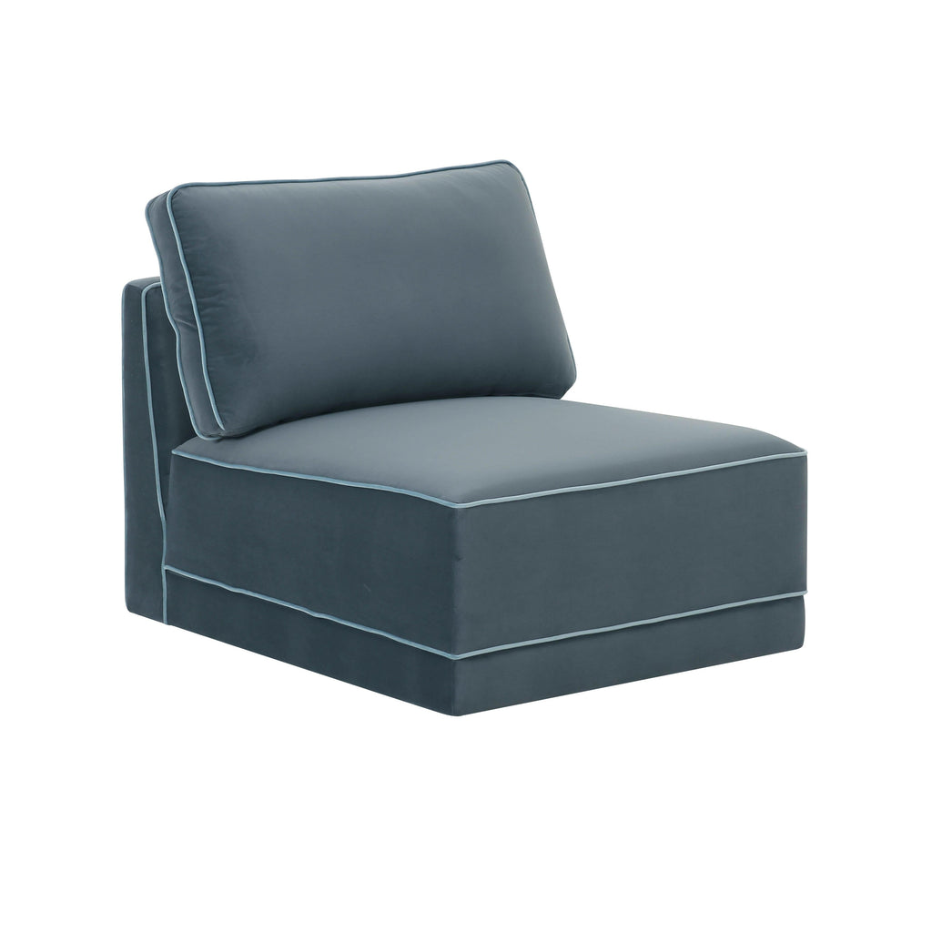 Willow Performance Velvet Modular Armless Chair