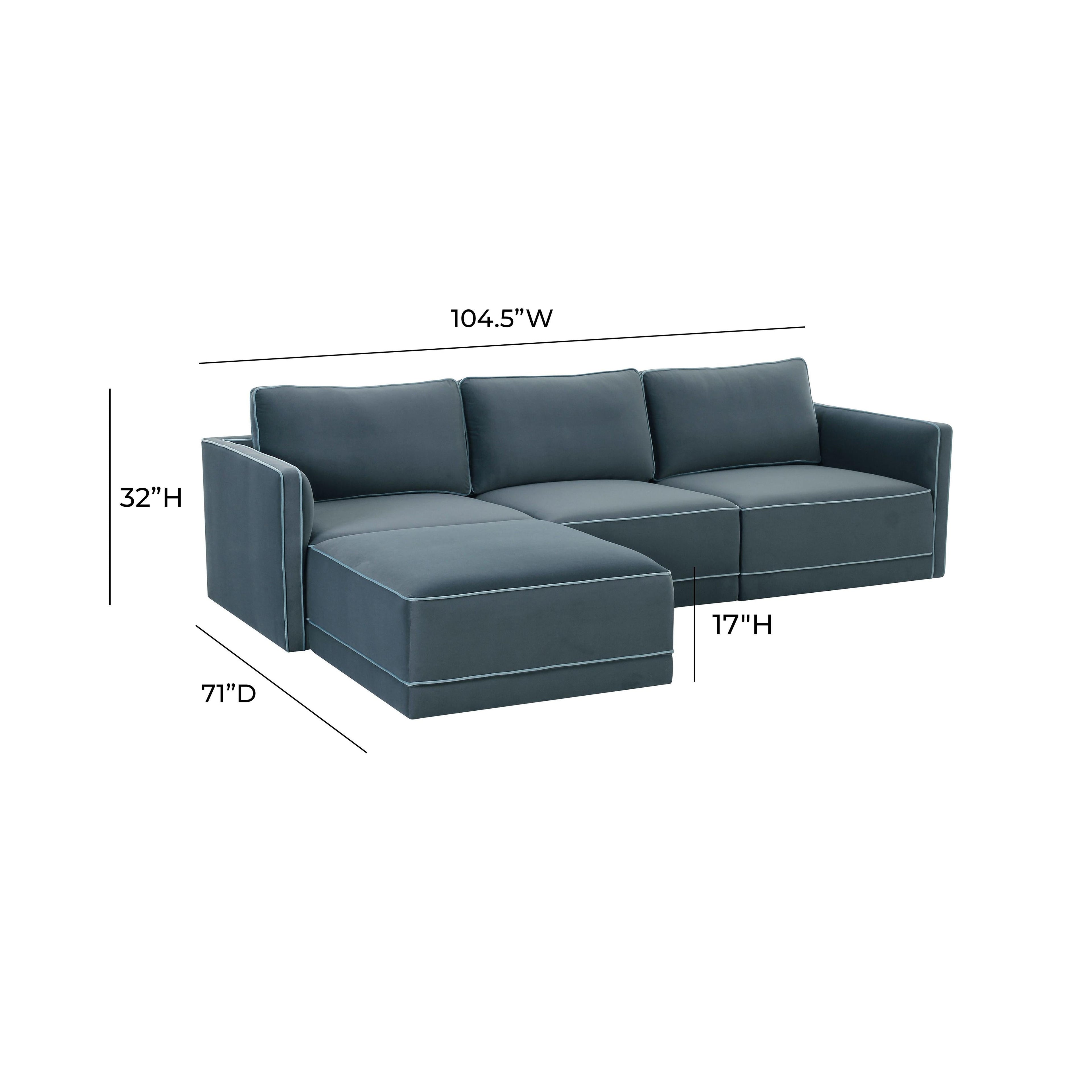 Willow 4-Piece Performance Velvet Modular Sectional