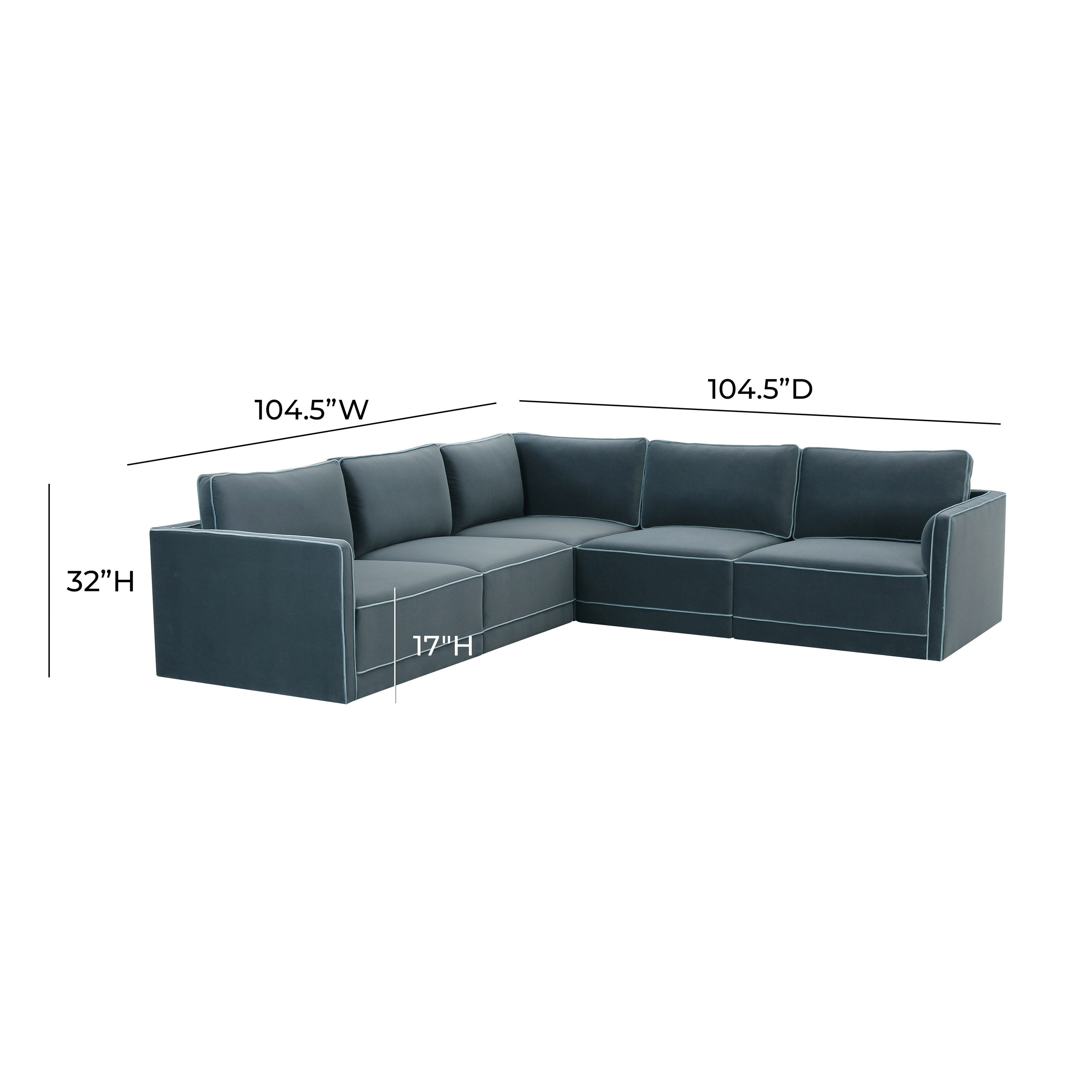Willow 5-Piece Performance Velvet Modular L Sectional