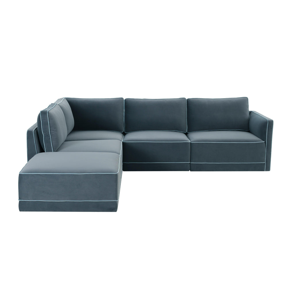Willow 5-Piece Performance Velvet Modular Left Facing Sectional