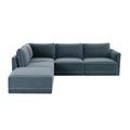 Willow 5-Piece Performance Velvet Modular Left Facing Sectional