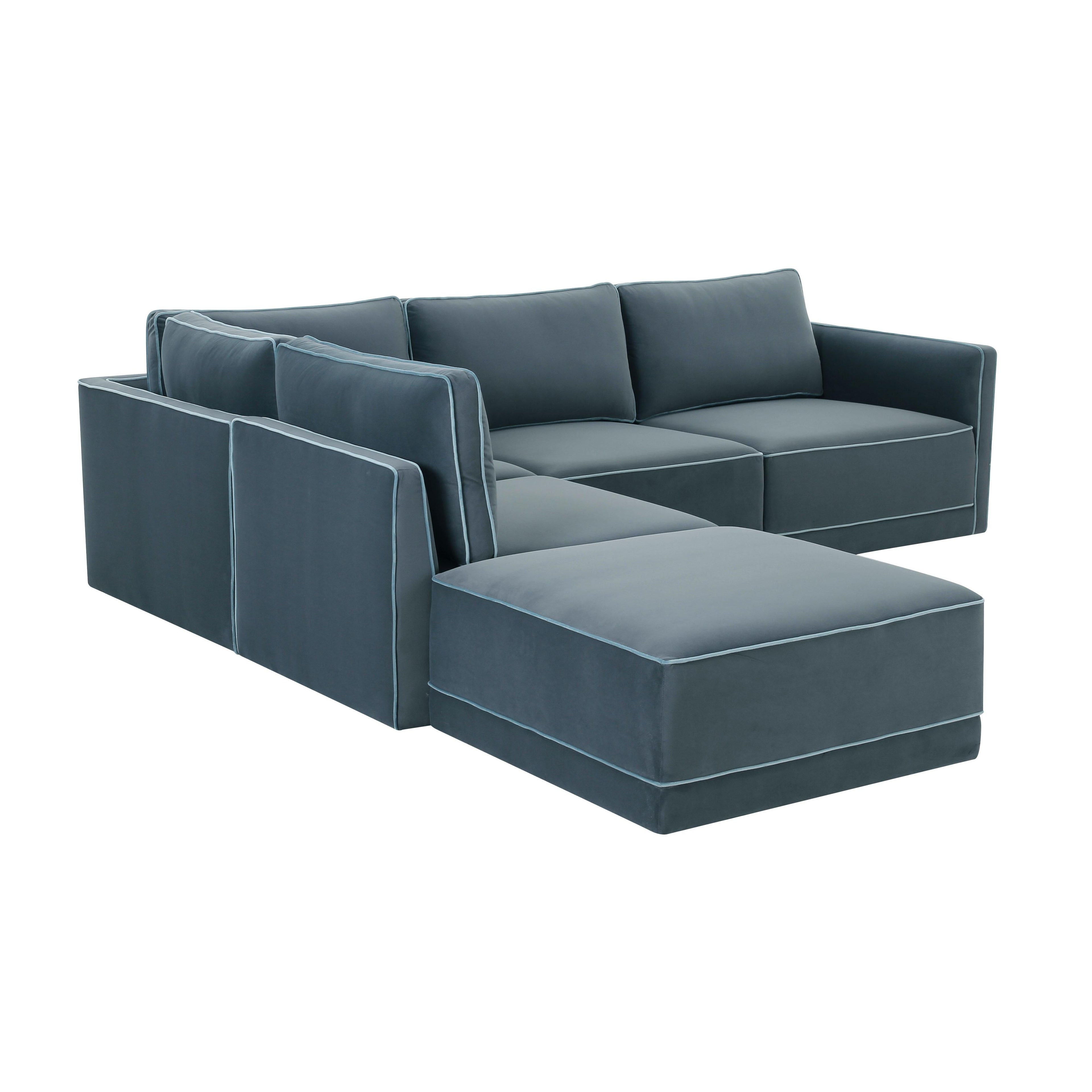 Willow 5-Piece Performance Velvet Modular Left Facing Sectional