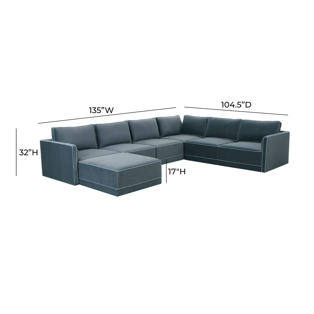 Willow 7-Piece Performance Velvet Modular Large Chaise Sectional
