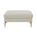 Serena Performance Velvet Ottoman — Cream null