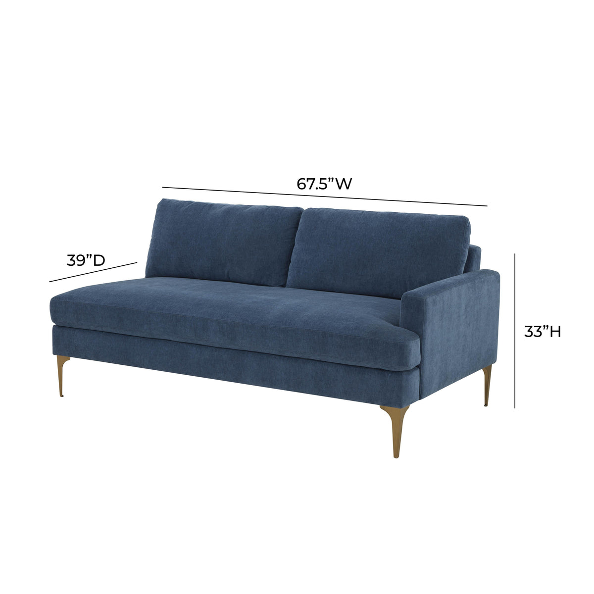 Serena 68" Performance Velvet Modular Loveseat