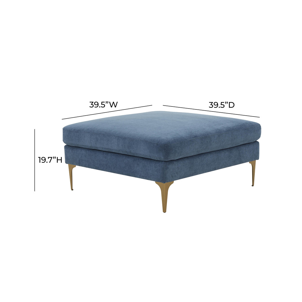 Serena Performance Velvet Ottoman