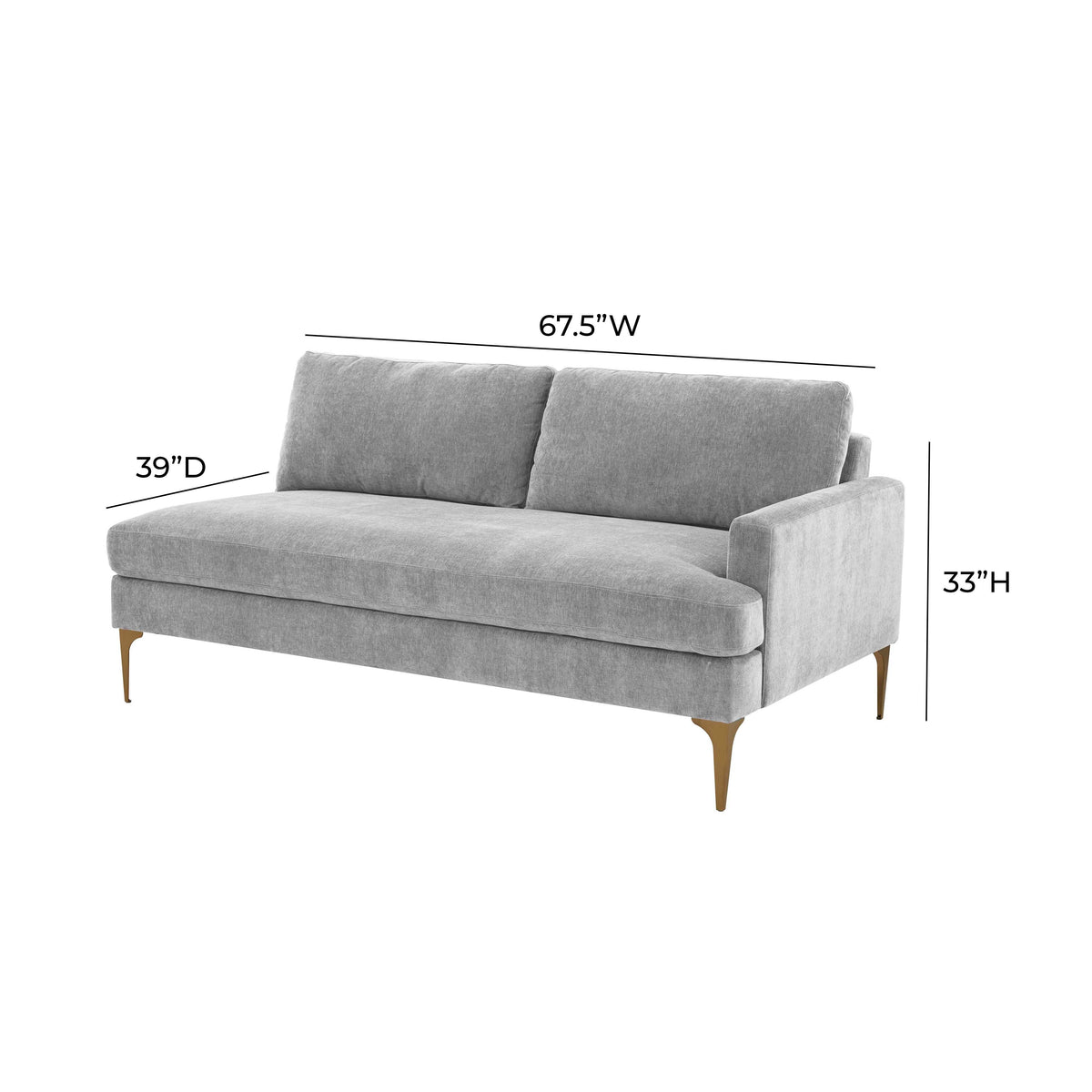 Serena 68" Performance Velvet Modular Loveseat