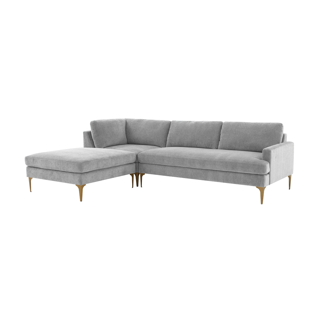 Serena 3-Piece Performance Velvet Chaise Sectional