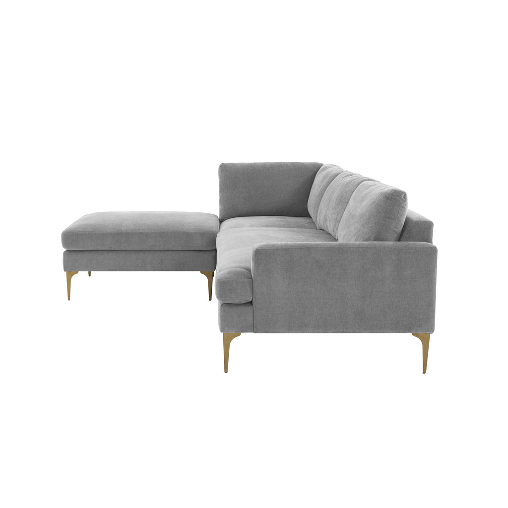 Serena 3-Piece Performance Velvet Chaise Sectional