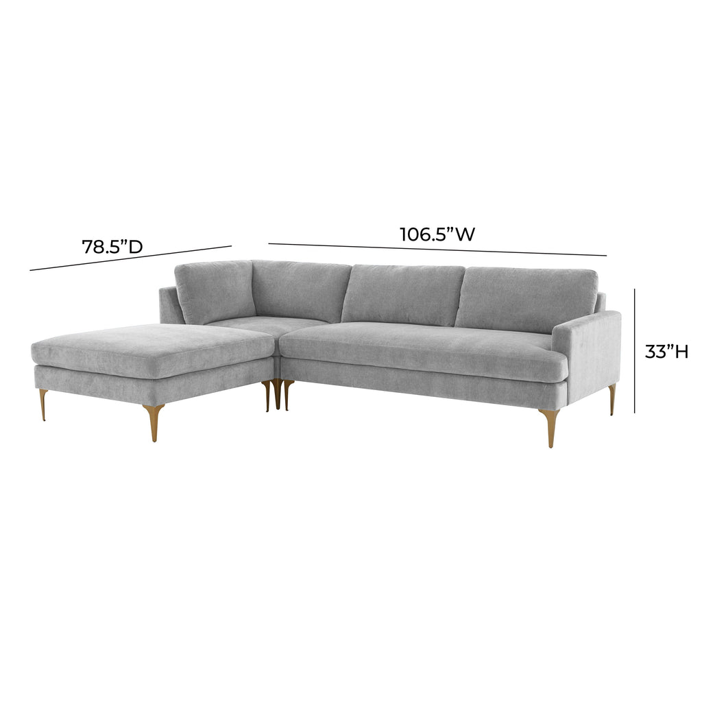 Serena 3-Piece Performance Velvet Chaise Sectional