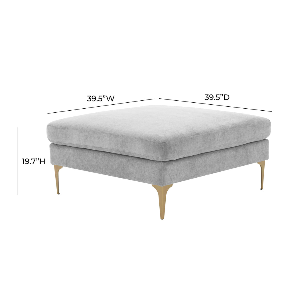 Serena Performance Velvet Ottoman