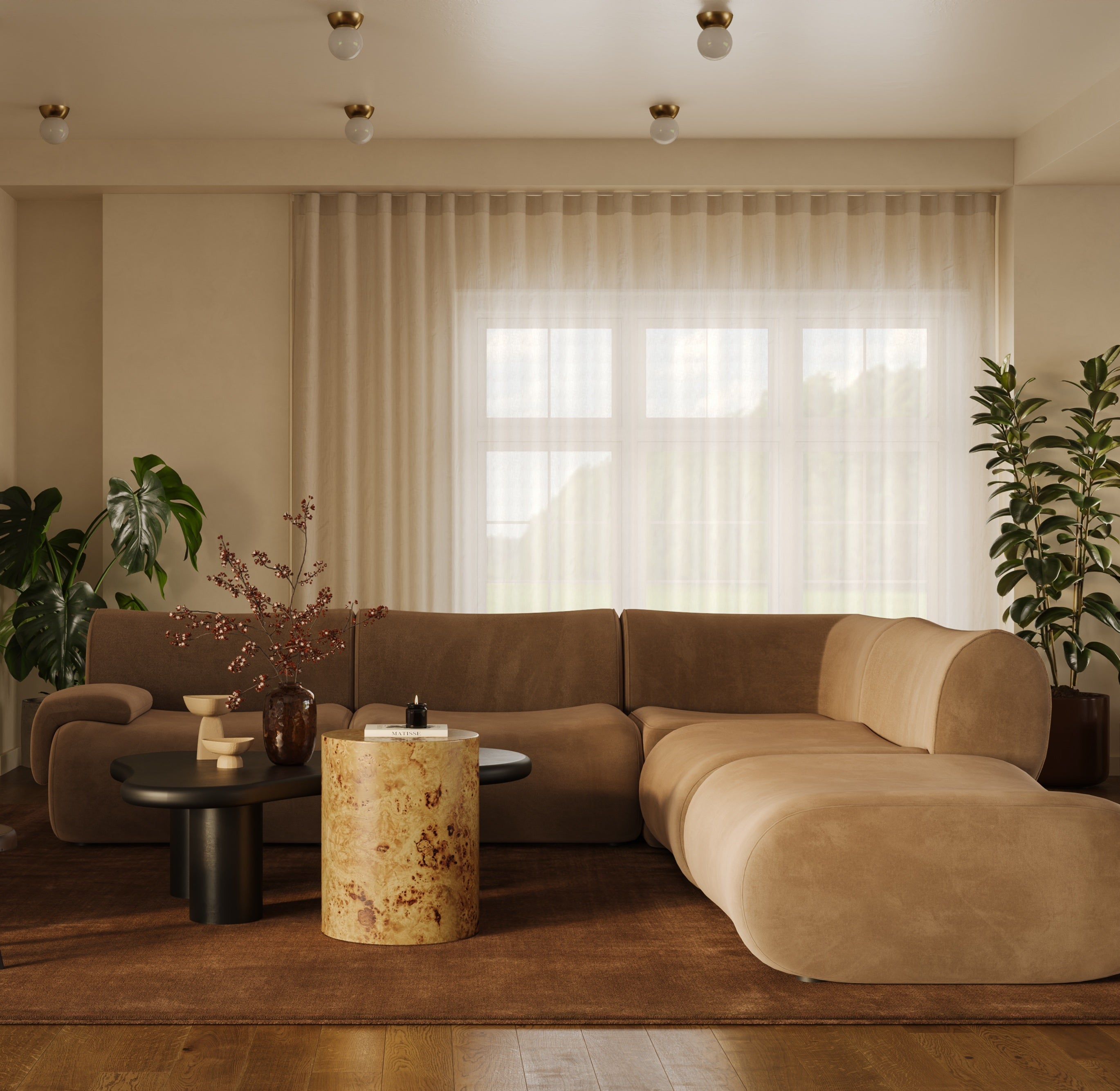 Zenith 5-Piece Performance Velvet Modular Sectional