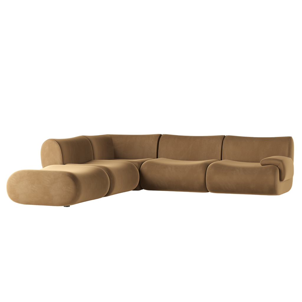 Zenith 5-Piece Performance Velvet Modular Sectional