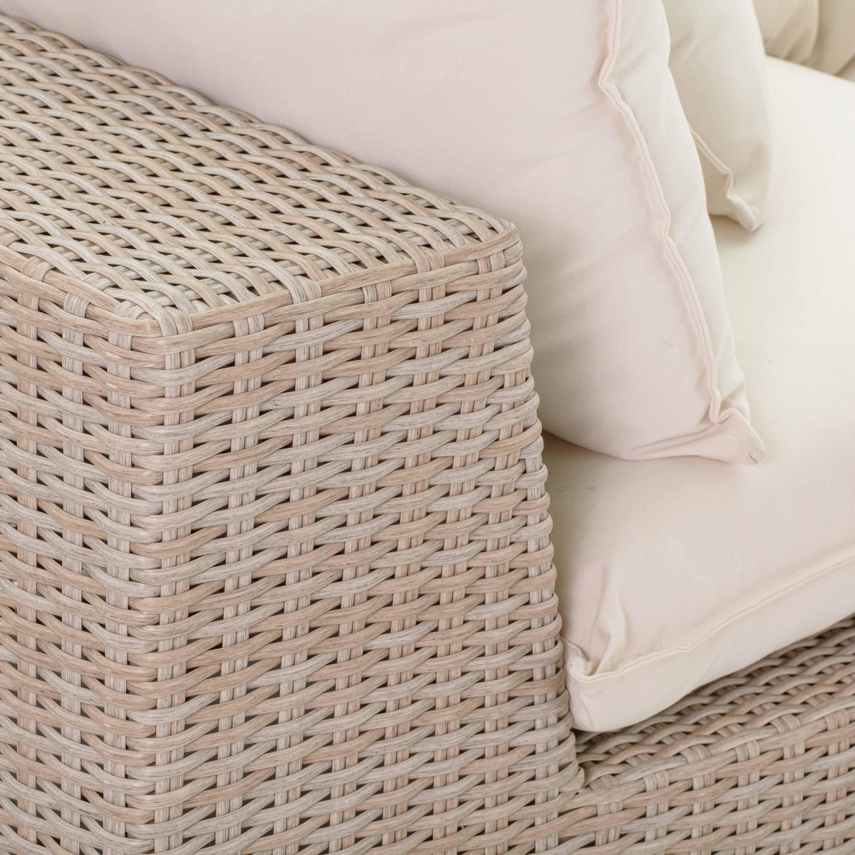 Cali 80" Natural Wicker Outdoor Modular Loveseat
