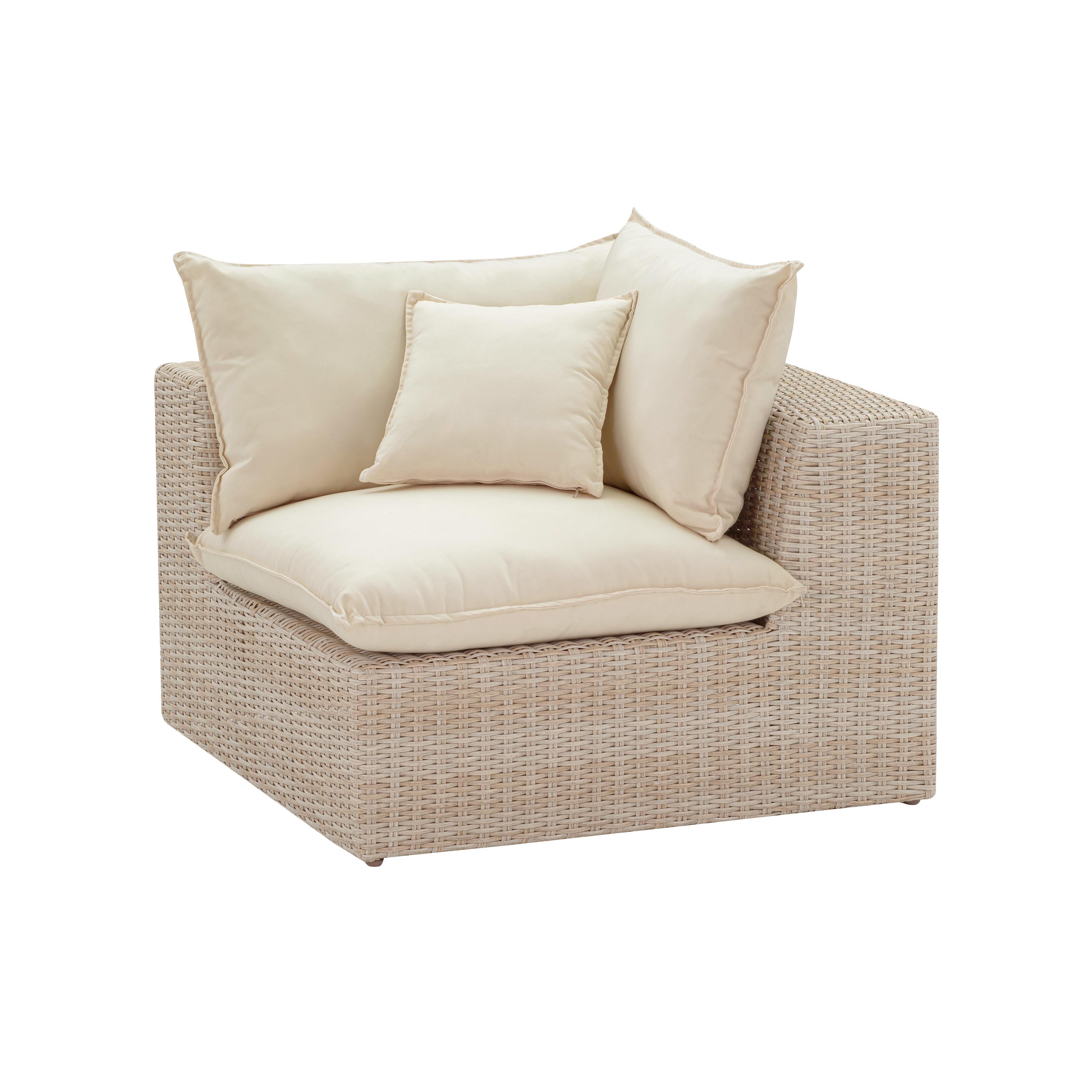 Cali Natural Wicker Outdoor Corner Chair
