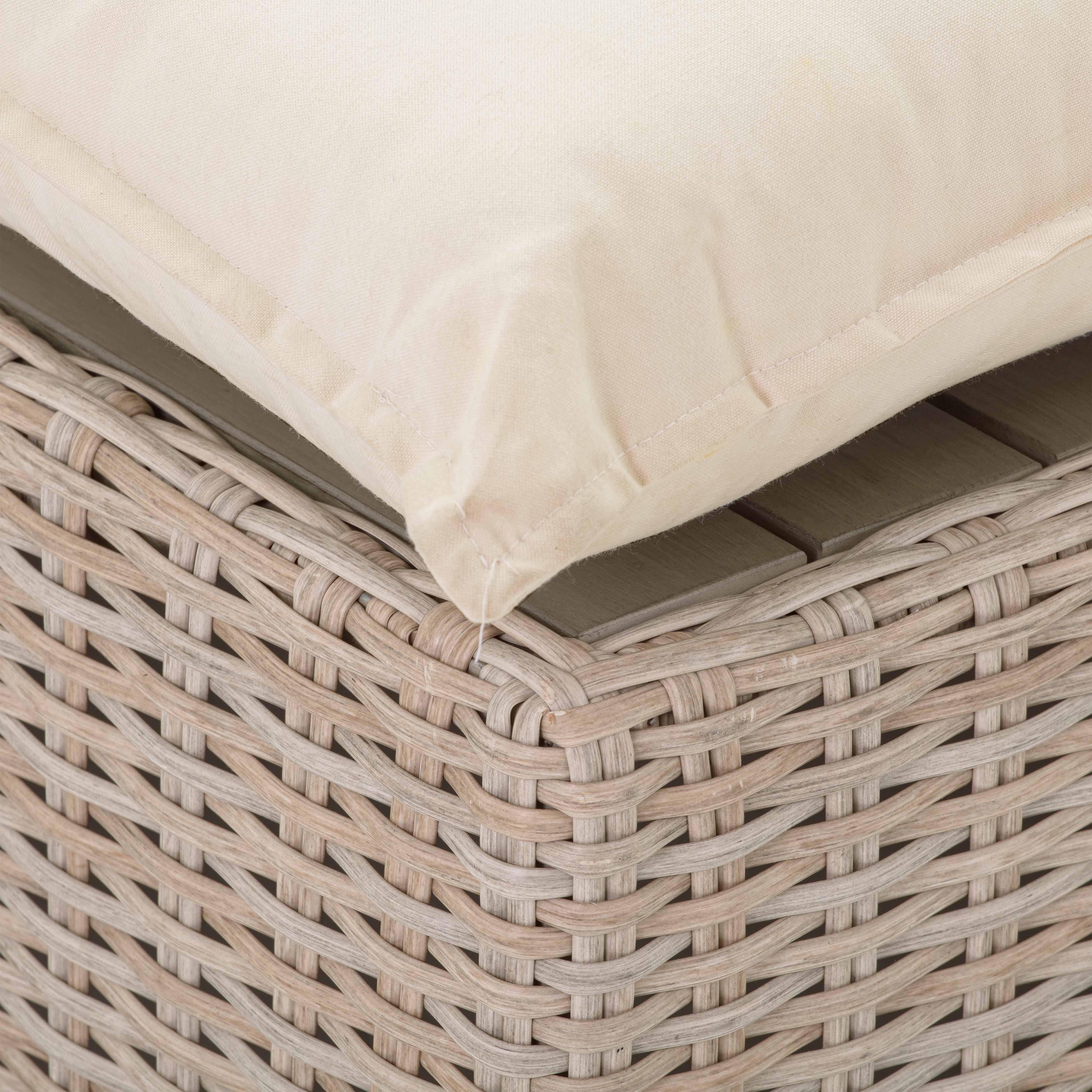 Cali 39" Natural Wicker Outdoor Ottoman / Coffee Table