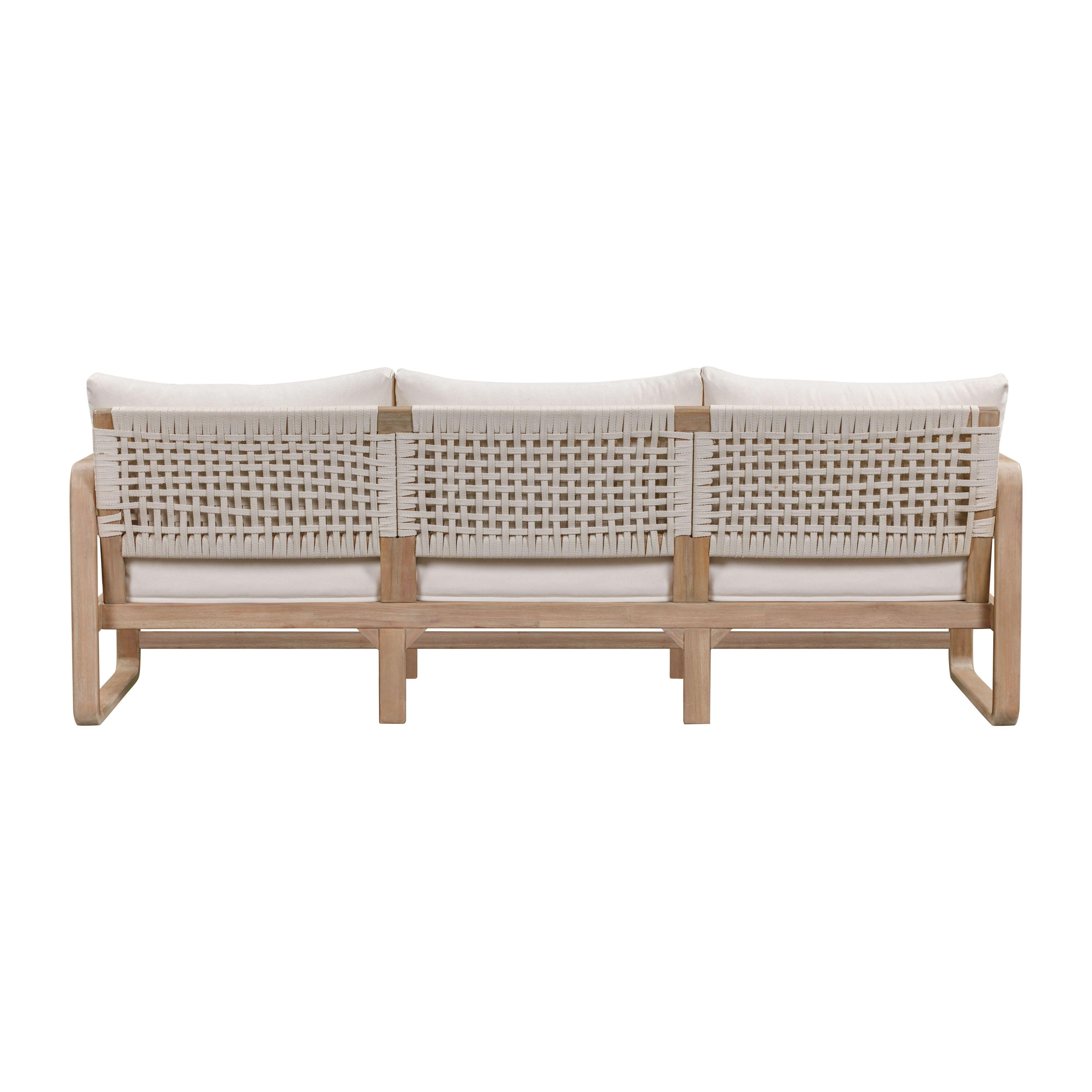 Palata 84" Cream Performance Fabric Outdoor Sofa