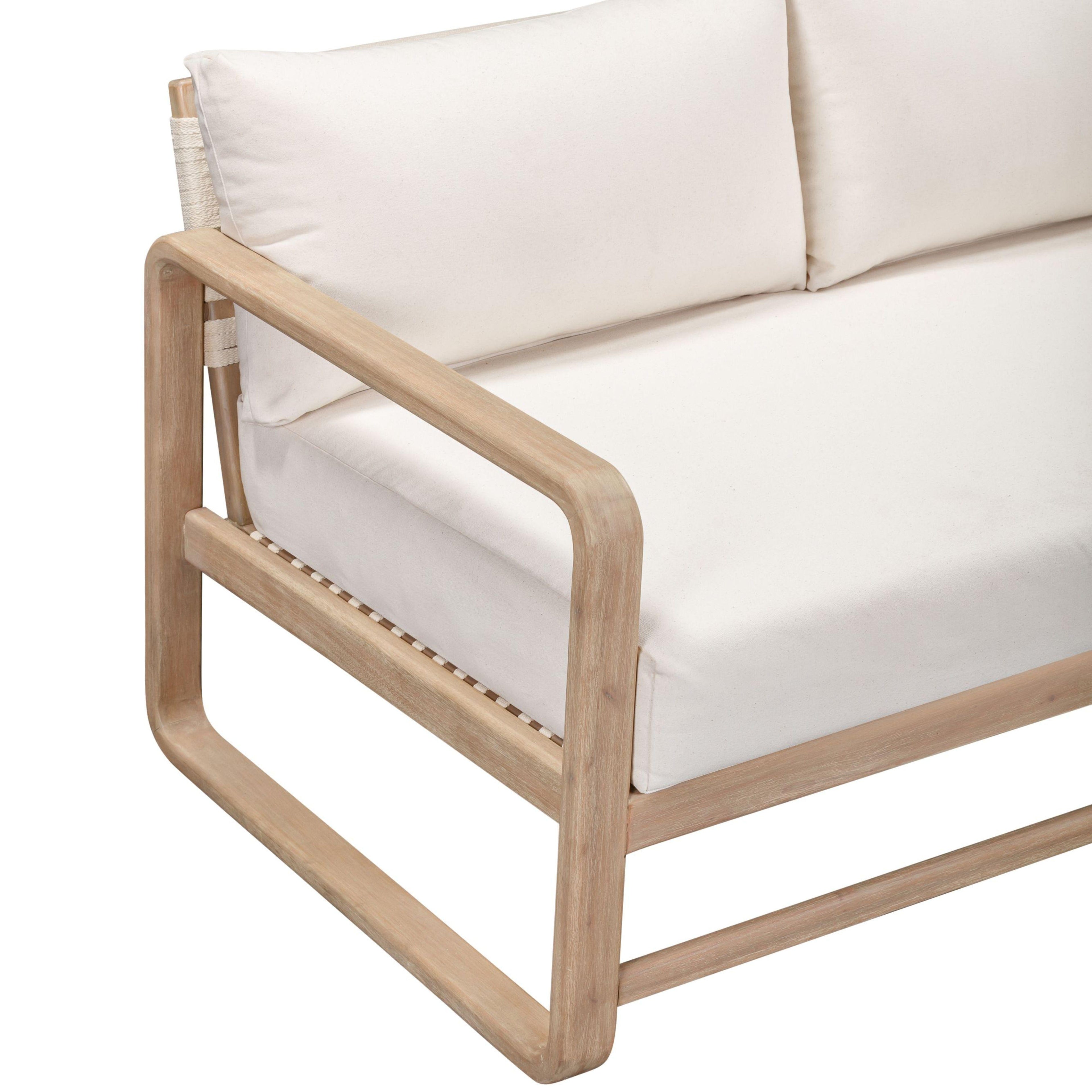 Palata 84" Cream Performance Fabric Outdoor Sofa