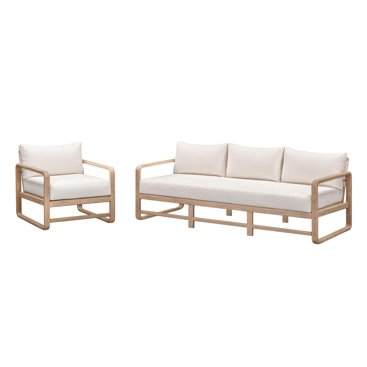 Palata 84" Cream Performance Fabric Outdoor Sofa