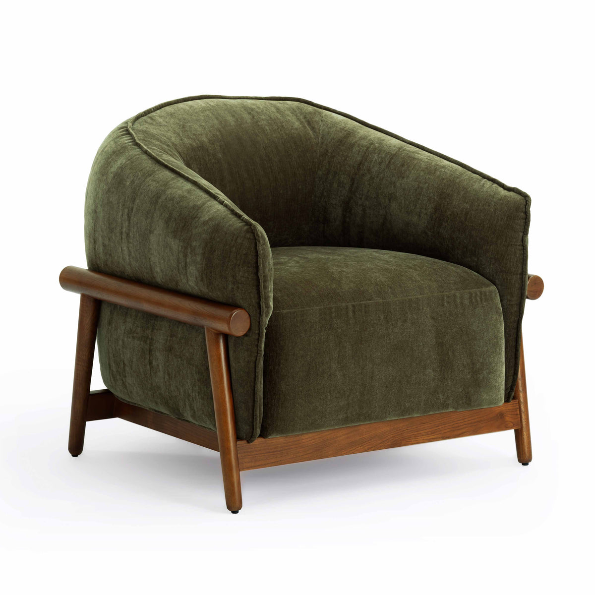 Piedmont Upcycled Contract-Grade Chenille Accent Chair — Green null