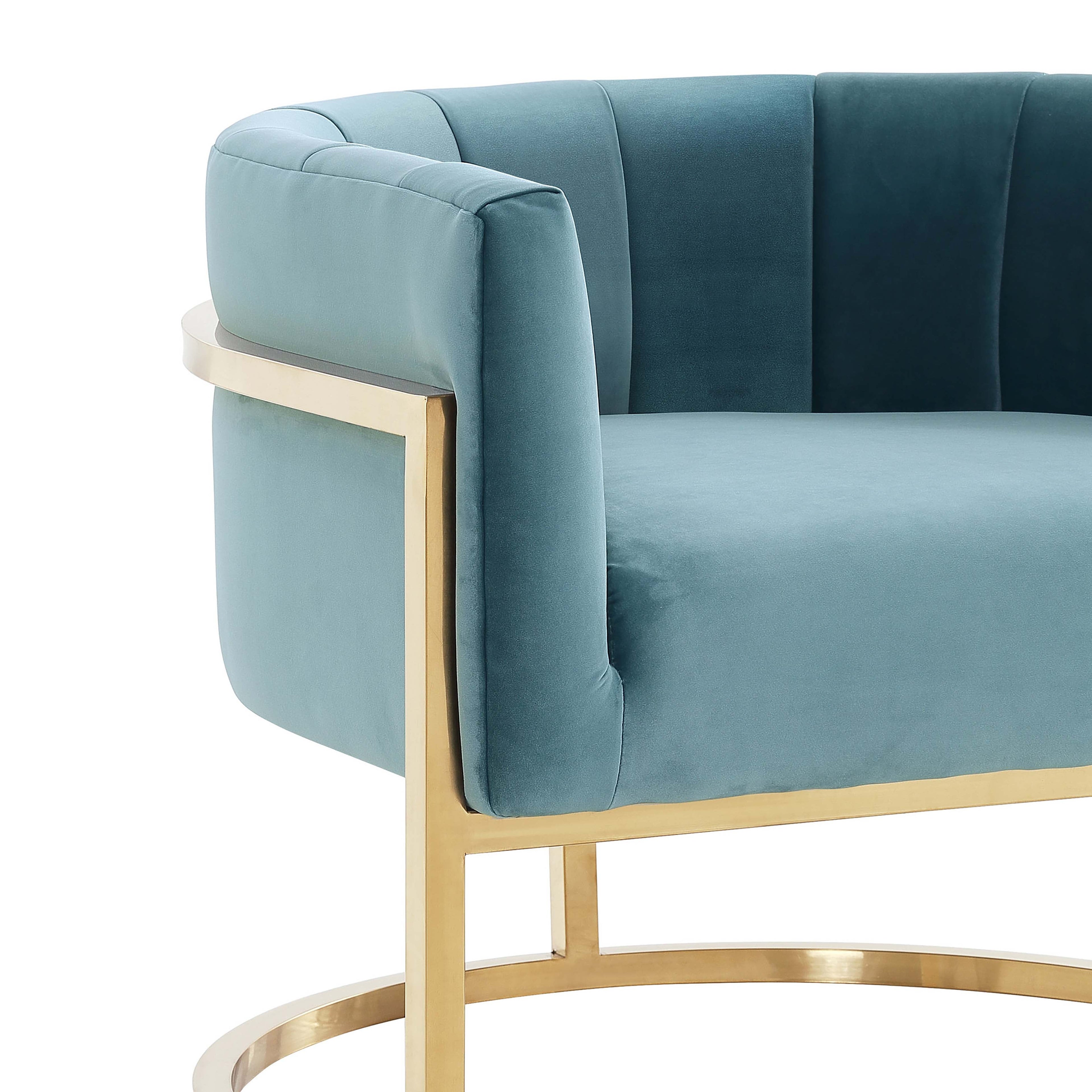 Magnolia Performance Velvet Accent Chair - Gold Base
