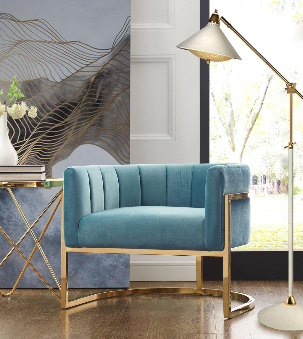 Magnolia Performance Velvet Accent Chair - Gold Base