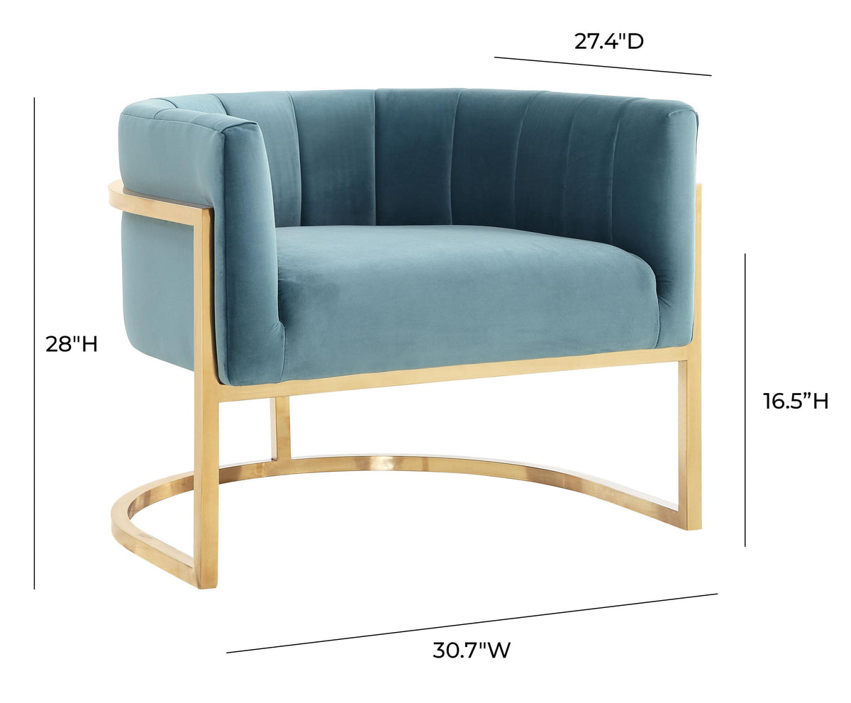 Magnolia Performance Velvet Accent Chair - Gold Base