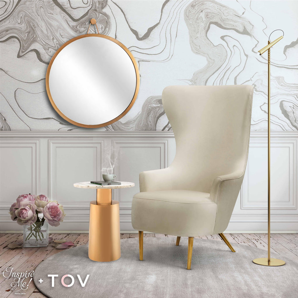 Julia Performance Velvet Wingback Accent Chair