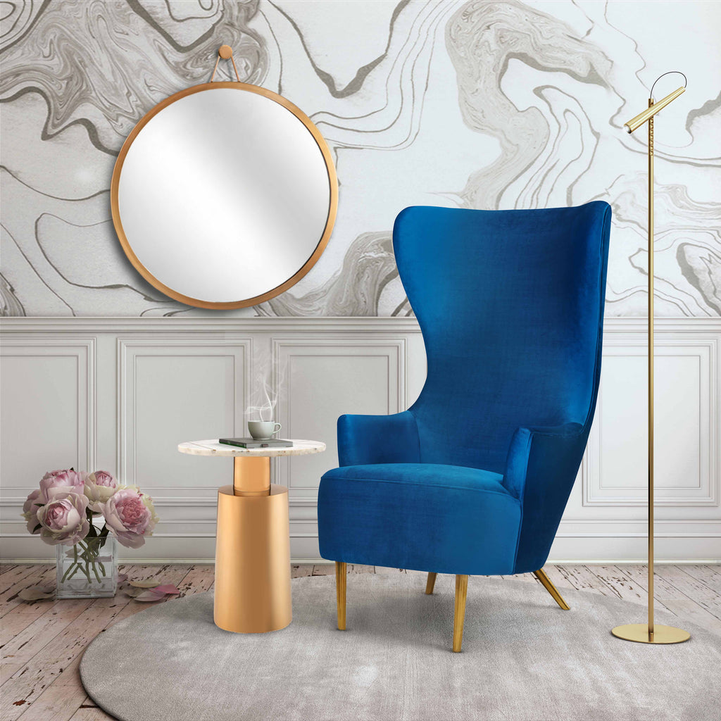 Julia Performance Velvet Wingback Accent Chair