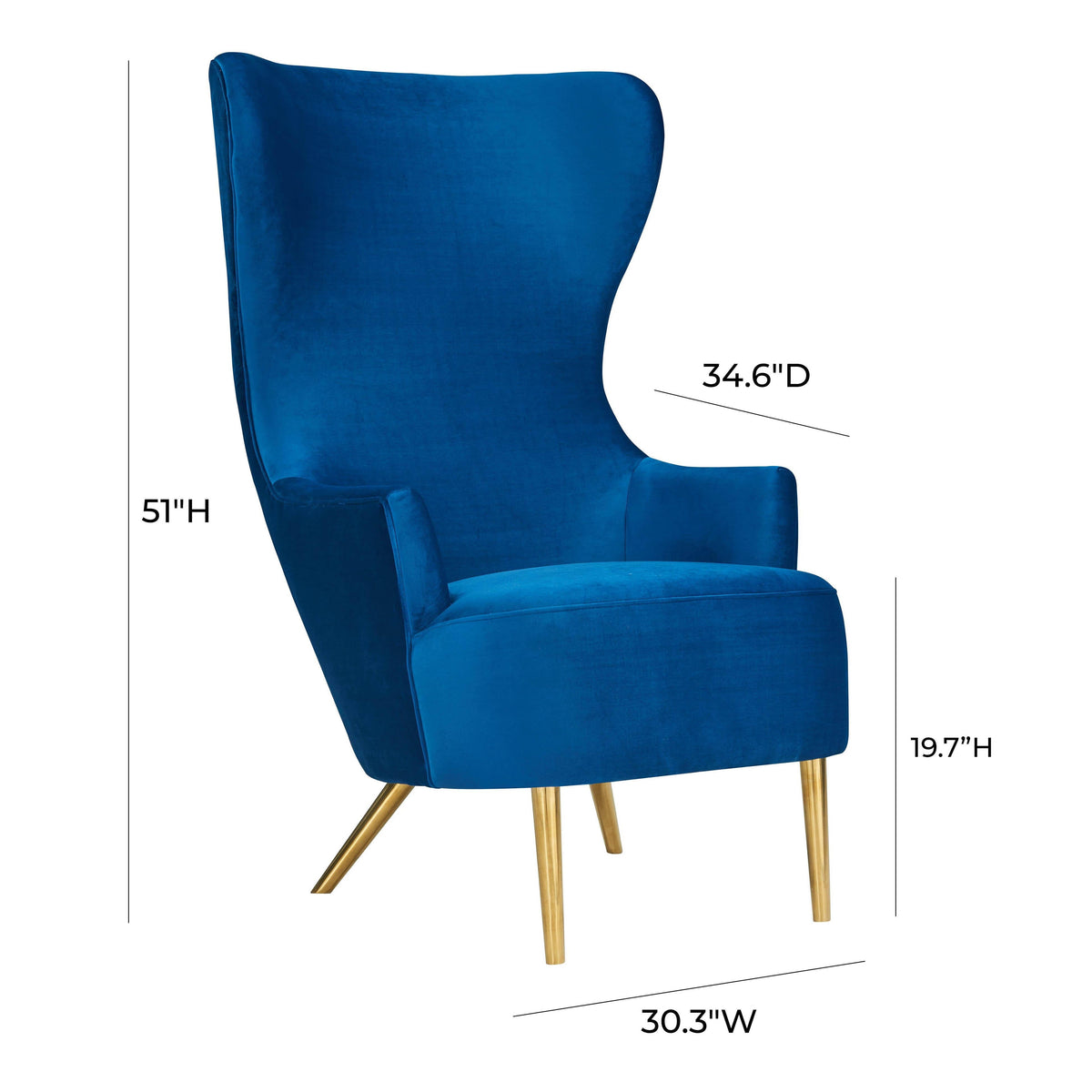 Julia Performance Velvet Wingback Accent Chair