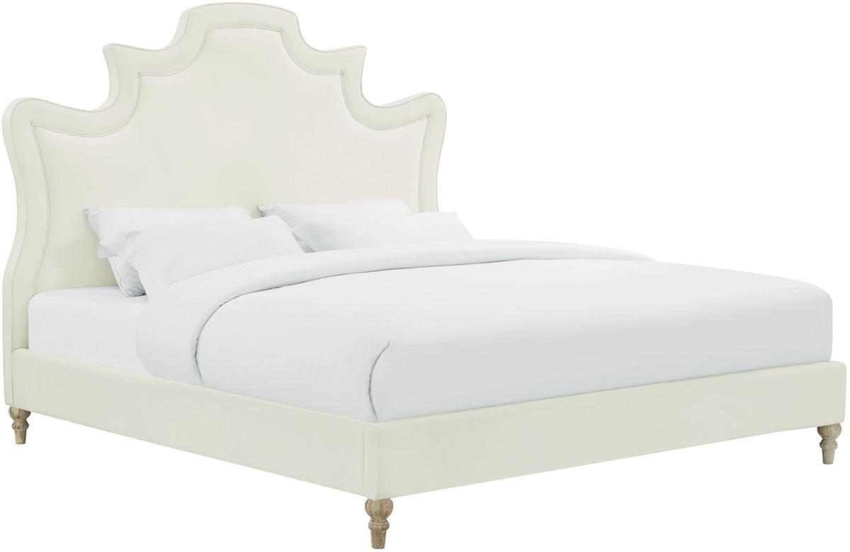 Serenity Cream Performance Velvet Bed — Cream King