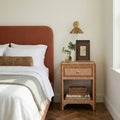 Kora 18" Cotton Jute 1-Drawer Contract-Grade Nightstand — Terracotta null