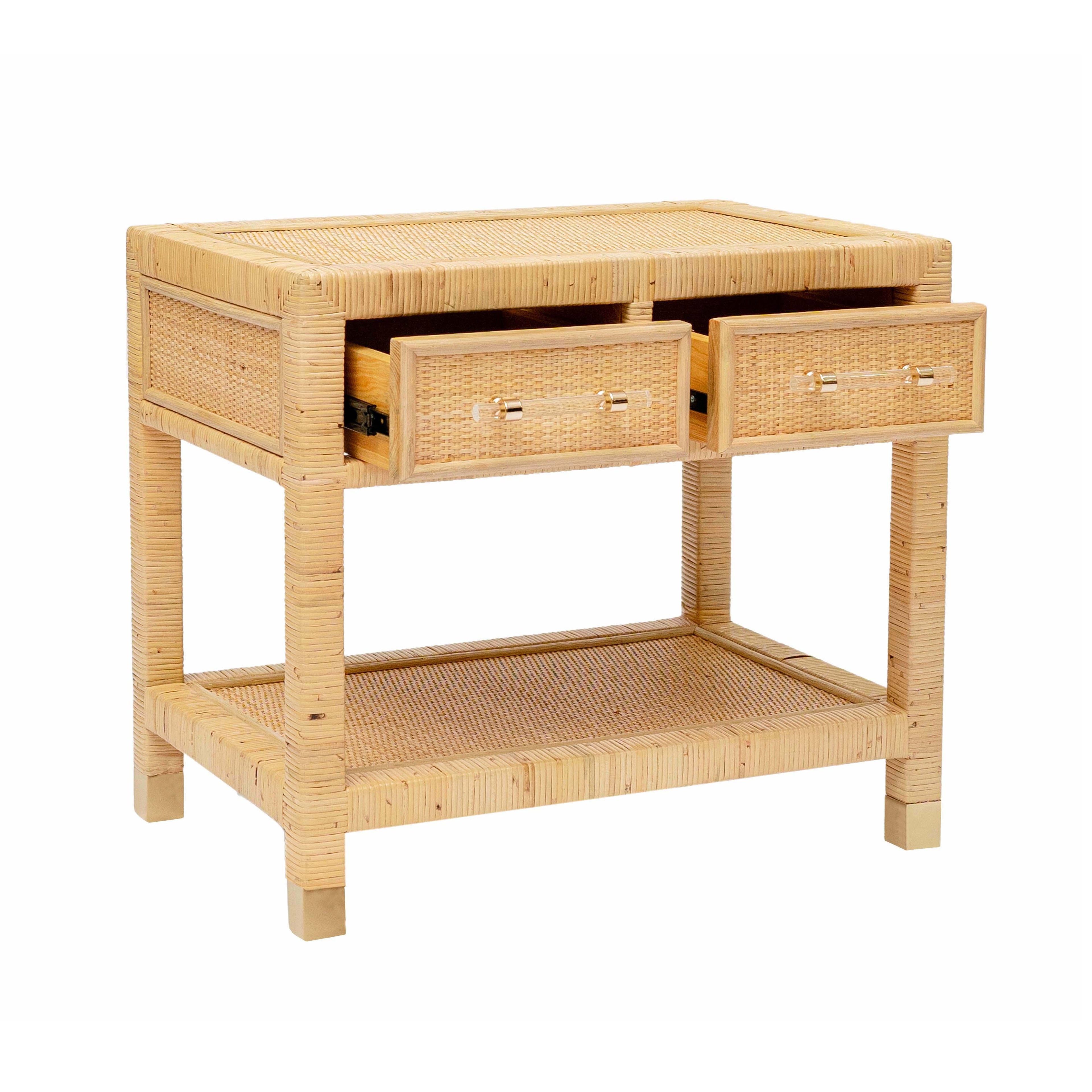 Amara 25" Natural Rattan Nightstand