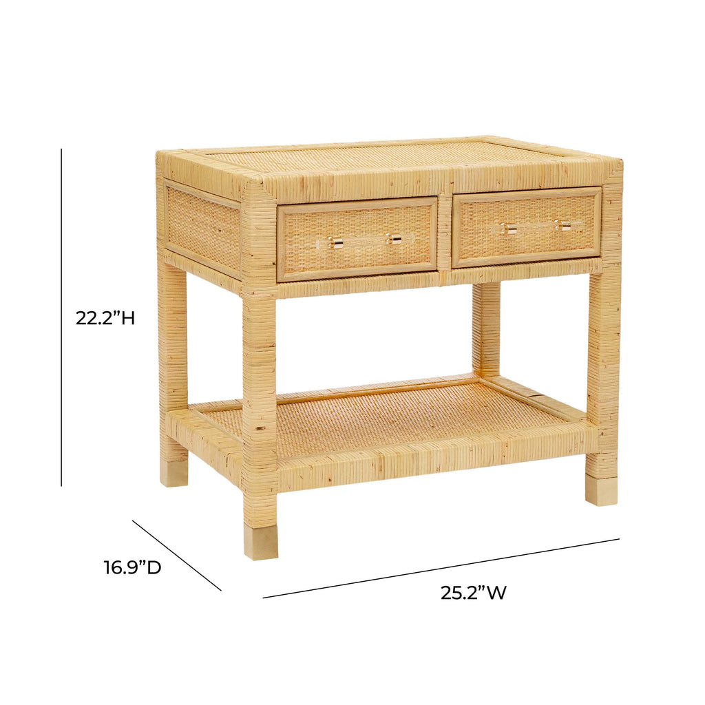 Amara 25" Natural Rattan Nightstand