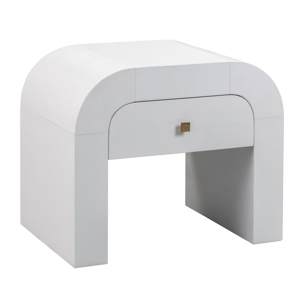 Hump 26" Arched Nightstand With Drawer — White null
