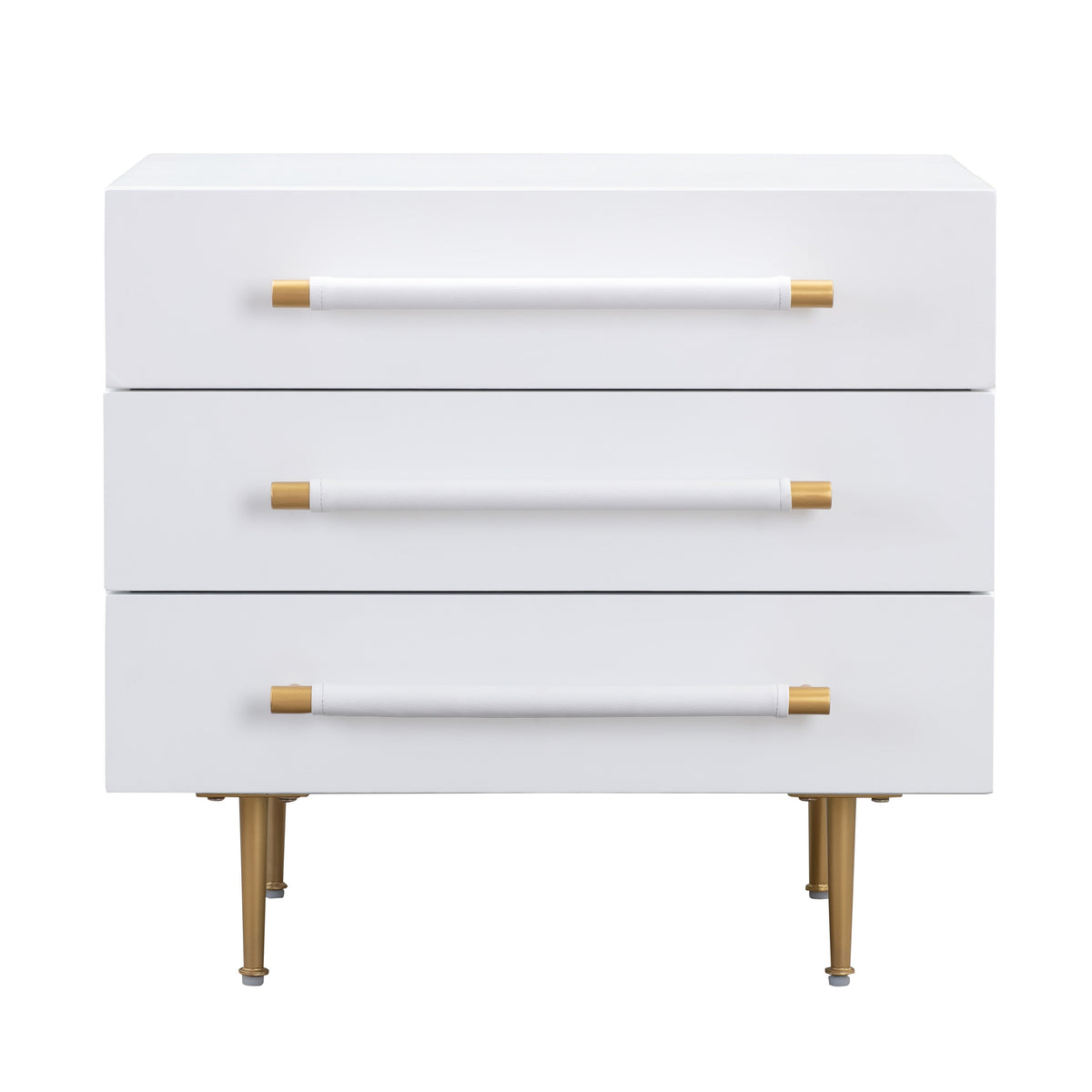 Trident 28" 3-Drawer Nightstand — White null