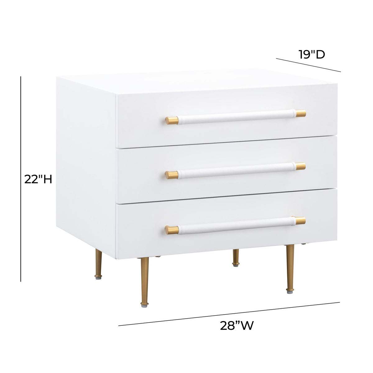 Trident 28" 3-Drawer Nightstand