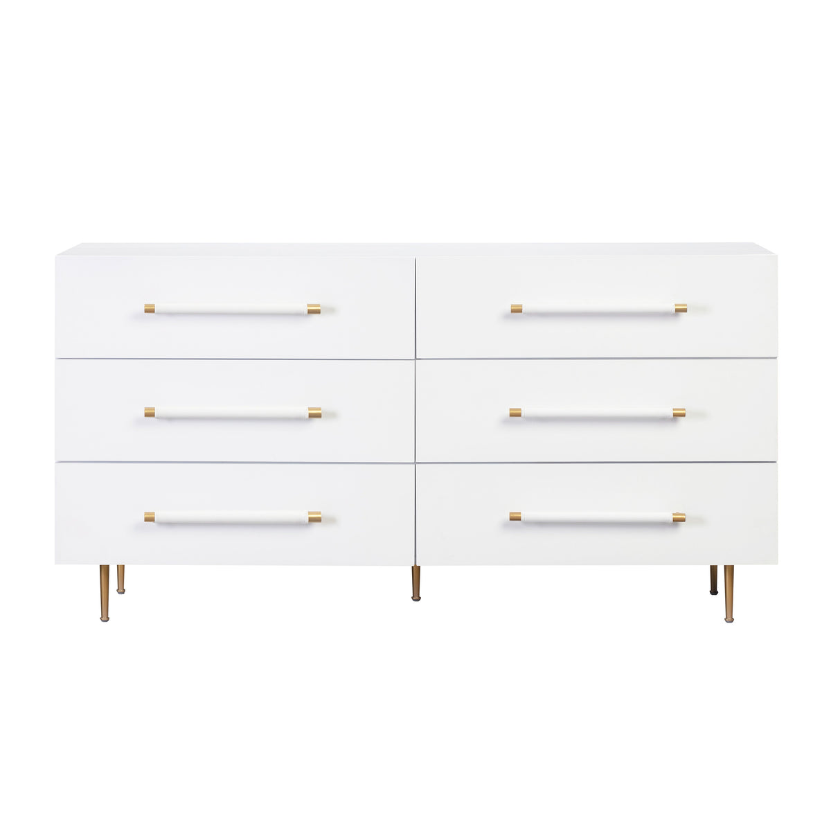 Trident 62" 6-Drawer Dresser — White null