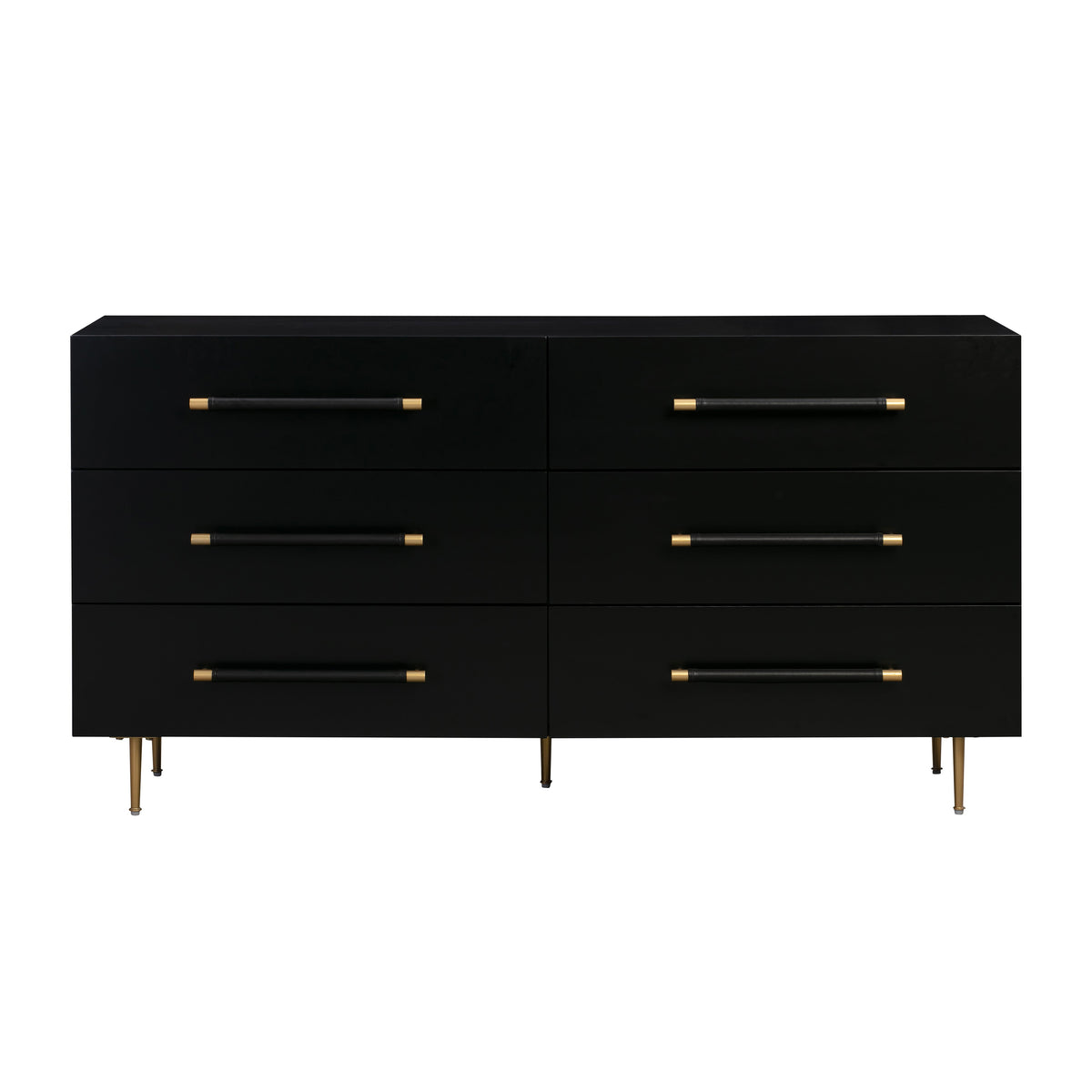 Trident 62" 6-Drawer Dresser — Black null