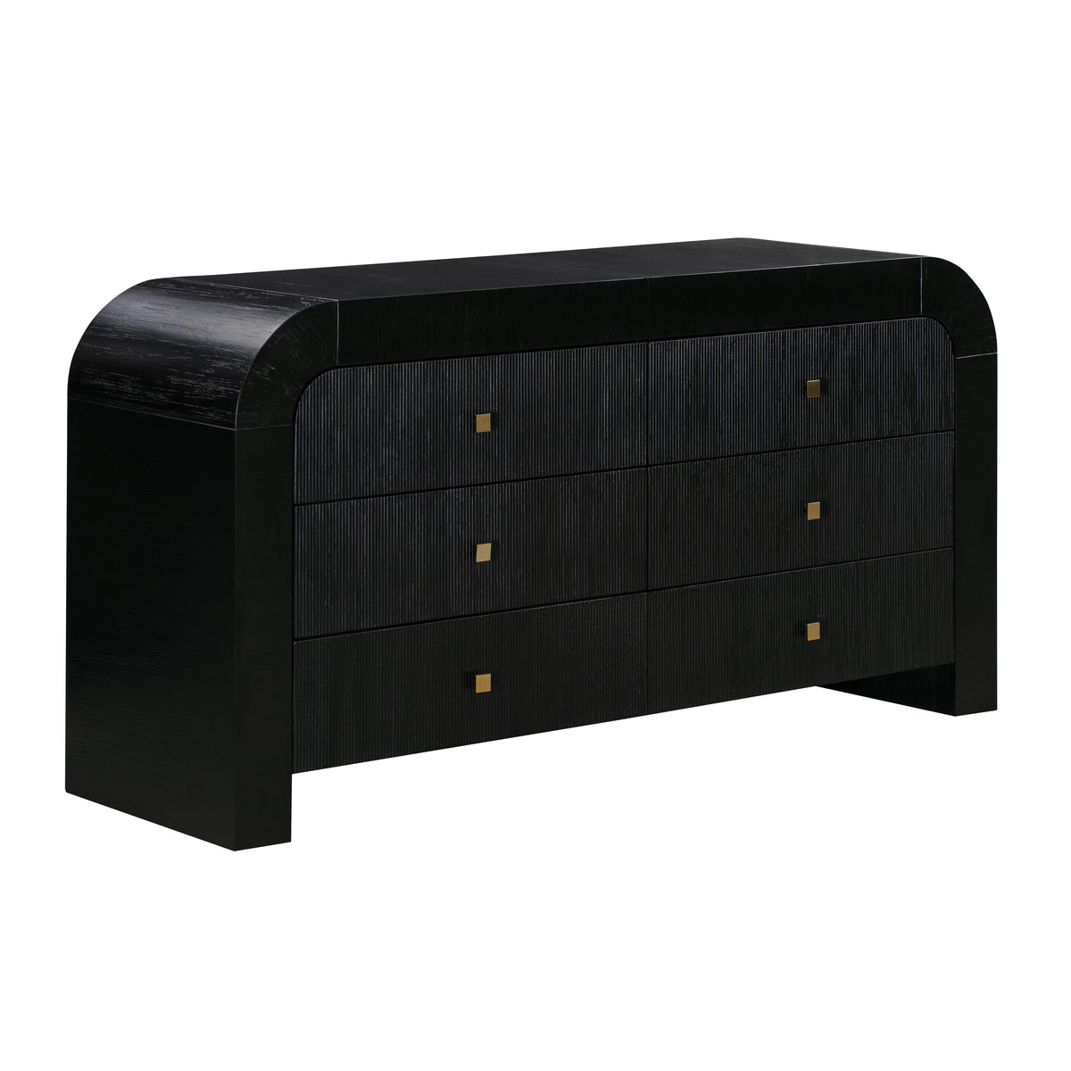 Hump 62" Arched 6-Drawer Dresser — Black null
