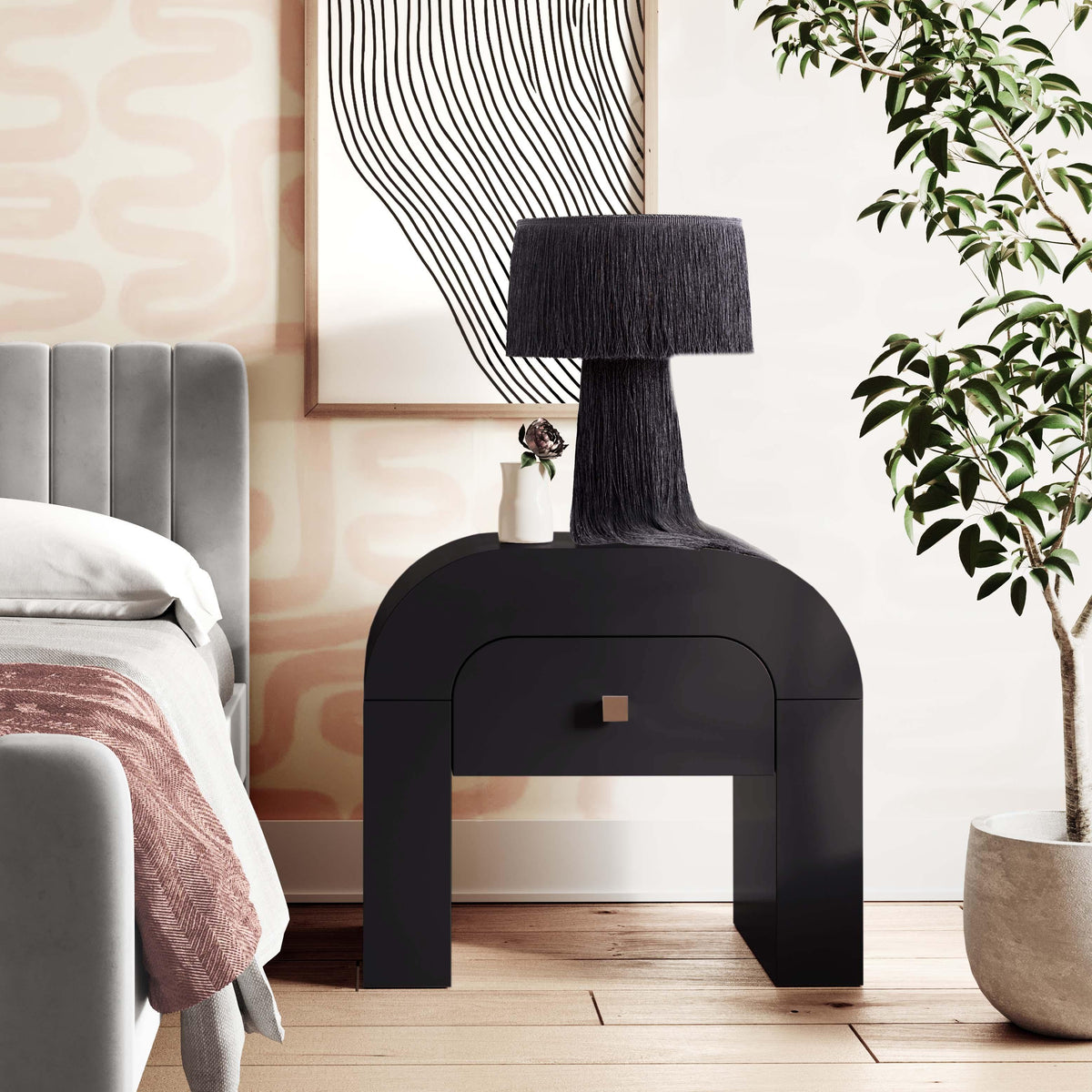 Hump 26" Arched Nightstand With Drawer