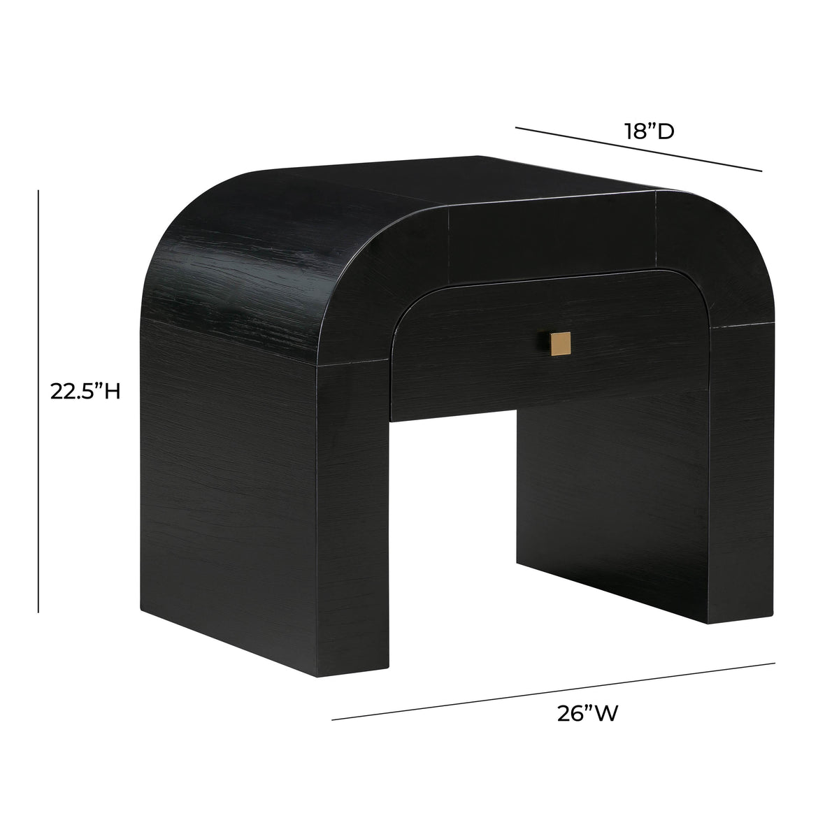 Hump 26" Arched Nightstand With Drawer