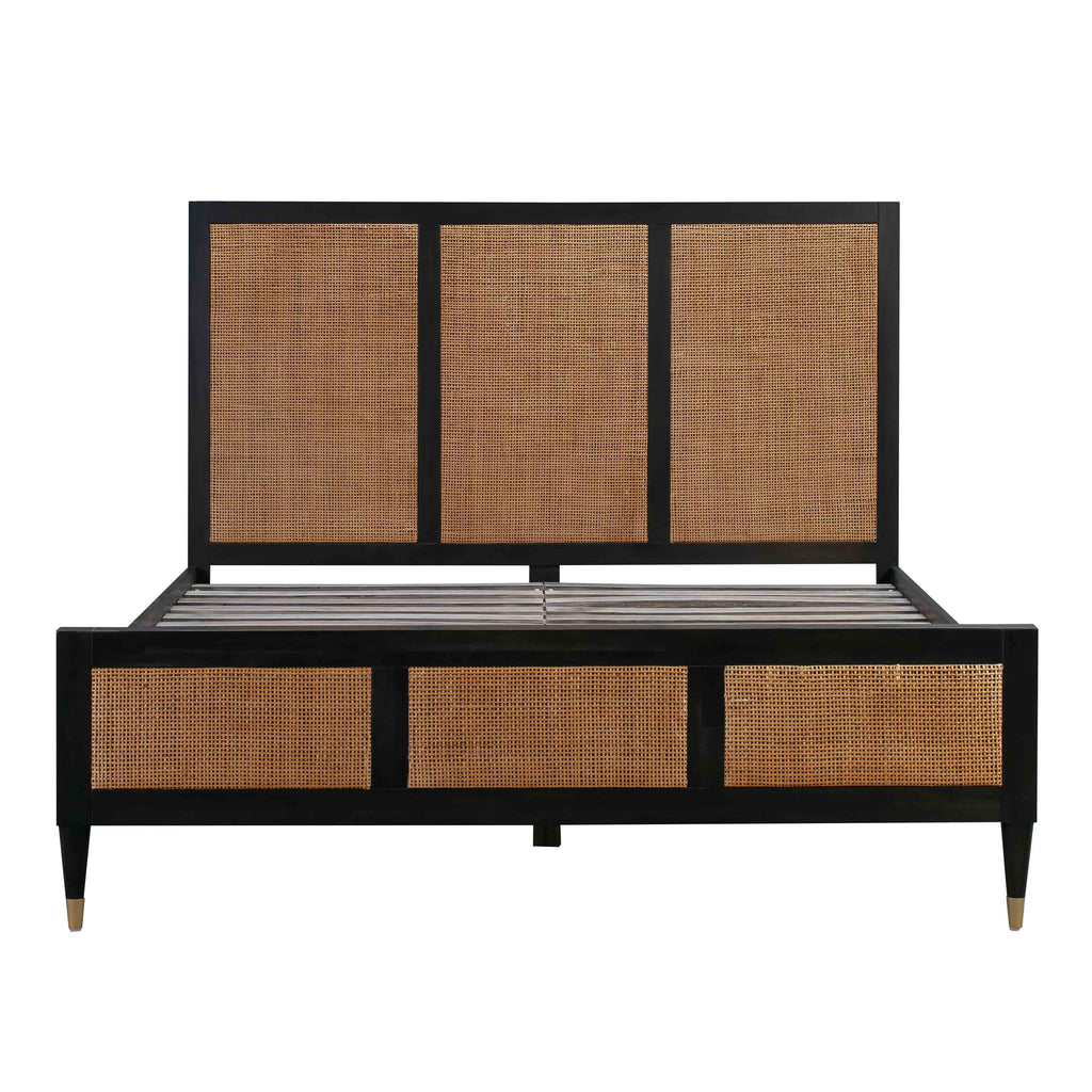 Sierra Wood &amp; Rattan Bed