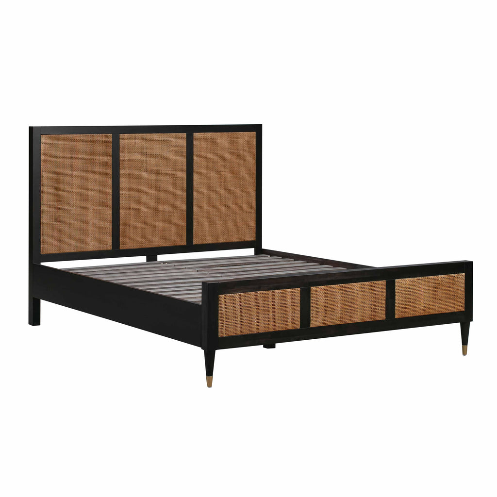 Sierra Wood &amp; Rattan Bed
