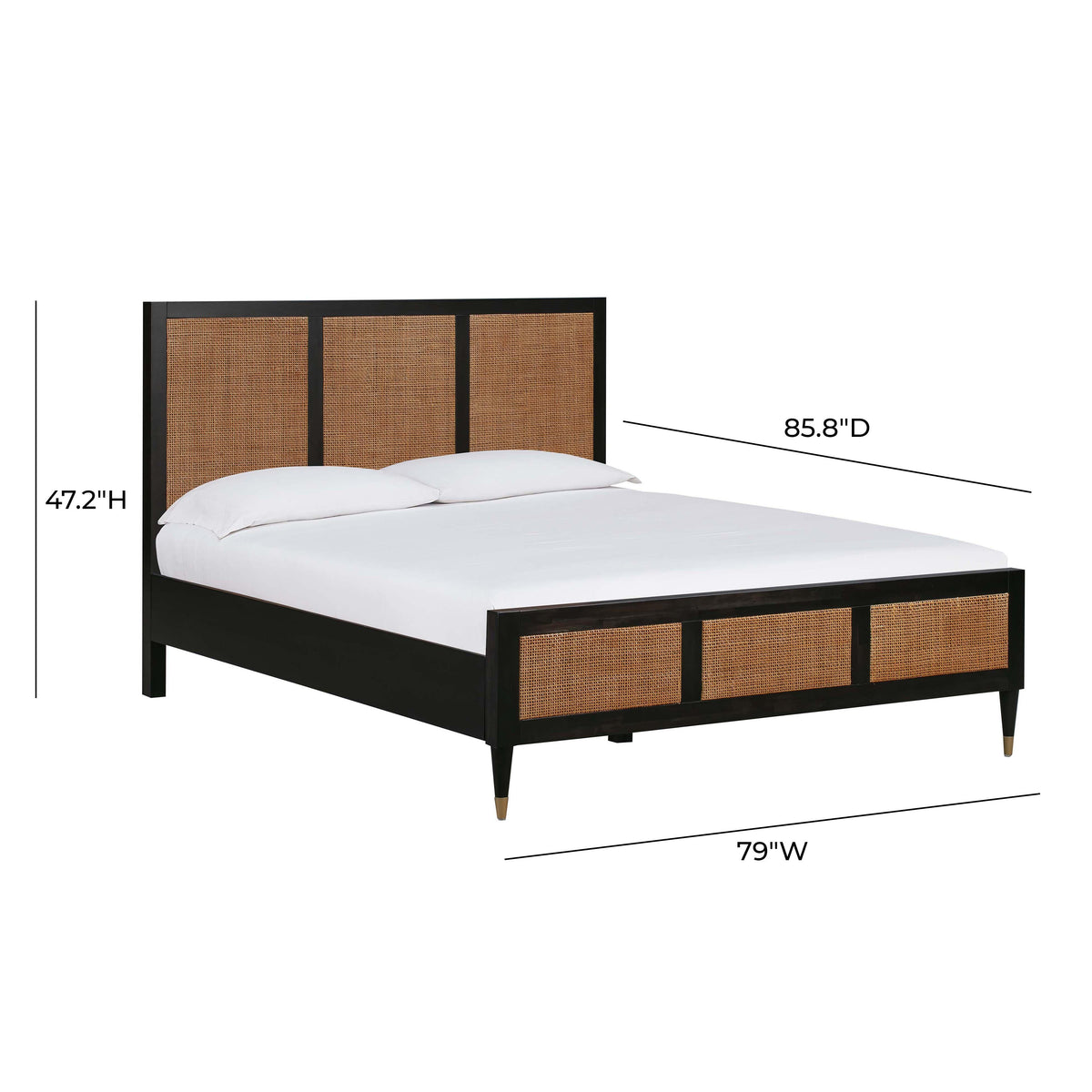 Sierra Wood &amp; Rattan Bed