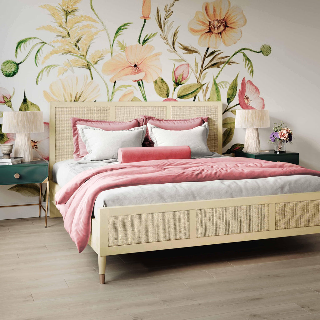 Sierra Wood &amp; Rattan Bed