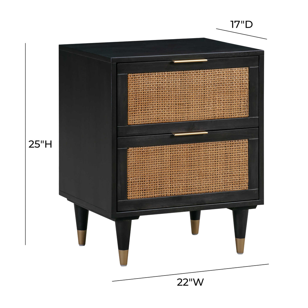 Sierra 22" Cane 2-Drawer Nightstand