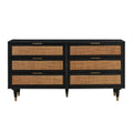 Sierra 60" Cane 6-Drawer Dresser — Black null